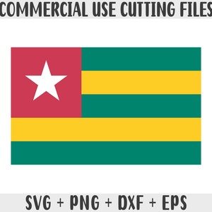 Togo flag SVG Original colors, Togo Flag Png, Commercial use for print on demand, Cut files for Cricut, Cut files for silhouette SVG