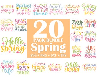 Pacchetto SVG di primavera, SVG di Pasqua, PNG di primavera, SVG di fiori, SVG di primavera, SVG di ciao primavera, SVG di tazza di primavera, SVG di citazione di primavera, SVG di pianta per maglietta