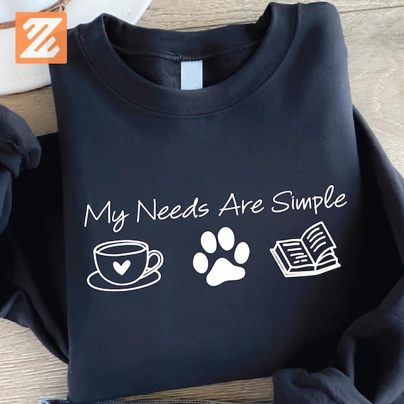 My Needs Are Simple svg png, Book lover shirt png, Coffee svg, Book Lover Paw Print Coffee, Cozy Reader Shirt png, Digital