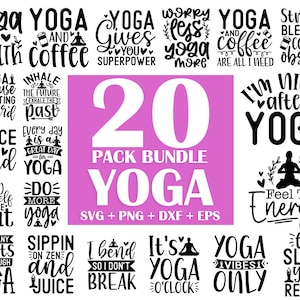 Yoga Quotes SVG Bundle: Funny Designs for Cricut, Silhouette (Digital Files)