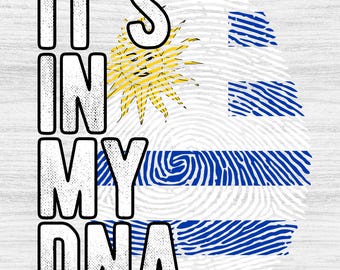 Impronta digitale della bandiera dell'Uruguay in formato PNG: è nel mio DNA (download digitale)