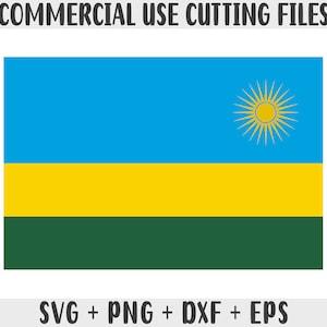 ルワンダ国旗 SVG オリジナルカラー、ルワンダ国旗 PNG、オンデマンド印刷の商用利用、Cricut 用カットファイル、シルエット SVG 用カットファイル