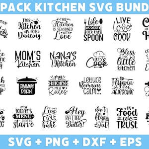 Kitchen Svg Bundle, Funny Kitchen Sign Svg, Baking Svg, Kitchen Towel Svg, Pot Holder Svg, Chef Svg, Png, Dxf, Silhouette, Cricut, Cut Files