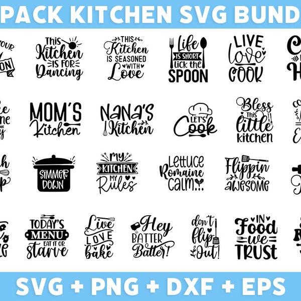 Kitchen Svg Bundle, Funny Kitchen Sign Svg, Baking Svg, Kitchen Towel Svg, Pot Holder Svg, Chef Svg, Png, Dxf, Silhouette, Cricut, Cut Files