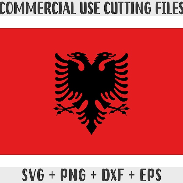 Albania flag SVG Original colors, Albania Flag Png, Commercial use for print on demand, Cut files for Cricut, Cut files for silhouette SVG