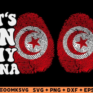 Tunisia Flag Fingerprint SVG Bundle: Tunisian Gift Clipart (Digital Download)