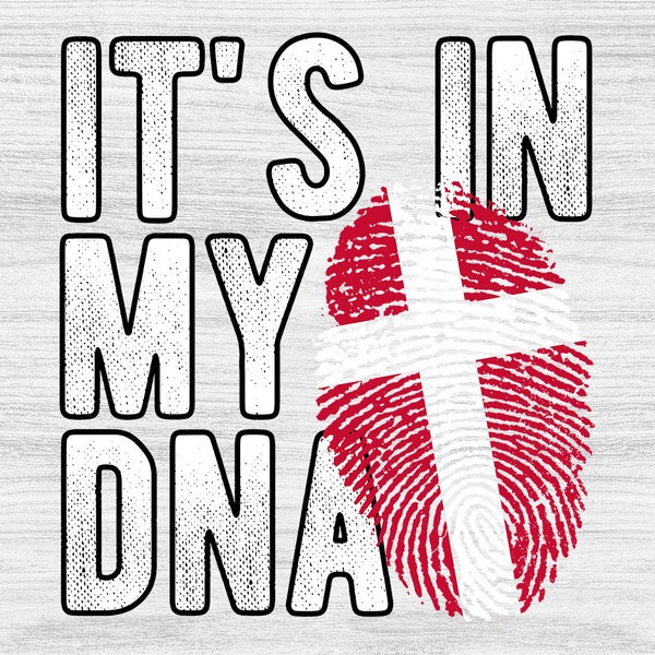 It's in my DNA Denmark Flag Fingerprint PNG Sublimation design download for shirts, Mugs, Print-on-demand PNG, Digital download