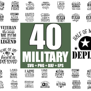 Military SVG Bundle: Patriotic Army, Veteran Designs (40 Files)