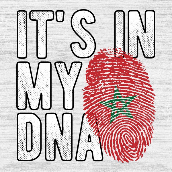 C'est dans mon ADN Maroc Flag Fingerprint PNG Sublimation design download for shirts, Mugs, Print-on-demand PNG, Digital download