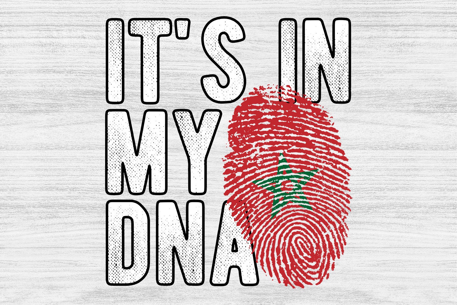 Morocco Flag Fingerprint PNG: Sublimation Design (Digital Download)