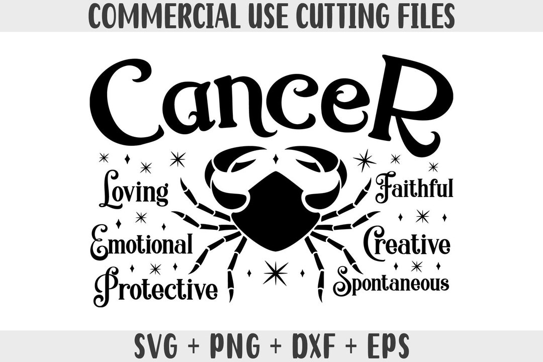 Cancer SVG, Zodiac SVG, Zodiac Signs Clipart SVG, Gift for Cancer Png