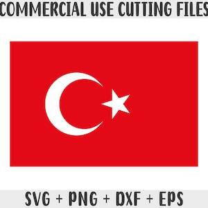 Türkei Flagge SVG Originalfarben, Türkei Flagge Png, kommerzielle Nutzung für Print on Demand, Schnittdateien für Cricut, Schnittdateien für Silhouette SVG