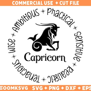 Steenbok SVG, dierenriem SVG, sterrenbeelden Clipart SVG, cadeau voor Steenbok Png, horoscoop cadeau Svg Cricut Cut-bestanden, Silhouette Cameo Dxf