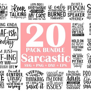 Sarcastische Svg-bundel, sarcastische svg, sarcastische Svg-bestanden, grappige citaten Svg, grappige uitspraken Svg, Png, Eps, Dxf, silhouet Svg, Cricut Svg-bestand