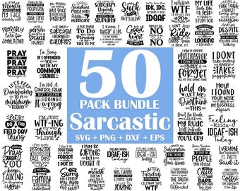 Sarcastic Quotes SVG Bundle: Funny Sassy Designs (Digital Download)