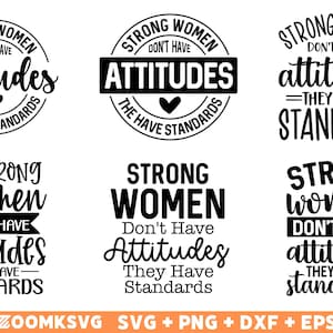 Inspirierendes SVG-Bundle, starke Frauen haben keine Einstellung, die sie Standards haben