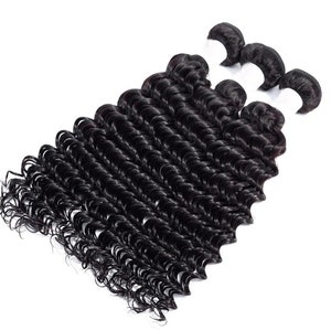 3 Bundle Deals: 10A Brazilian Deep Wave 100% Unprocessed Human Hair