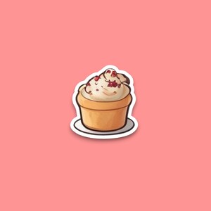 Cupcake con pegatina de chispas / pegatinas de pastel / pegatinas de postre / pegatina de computadora portátil / pegatina de diario / brillante + transparente