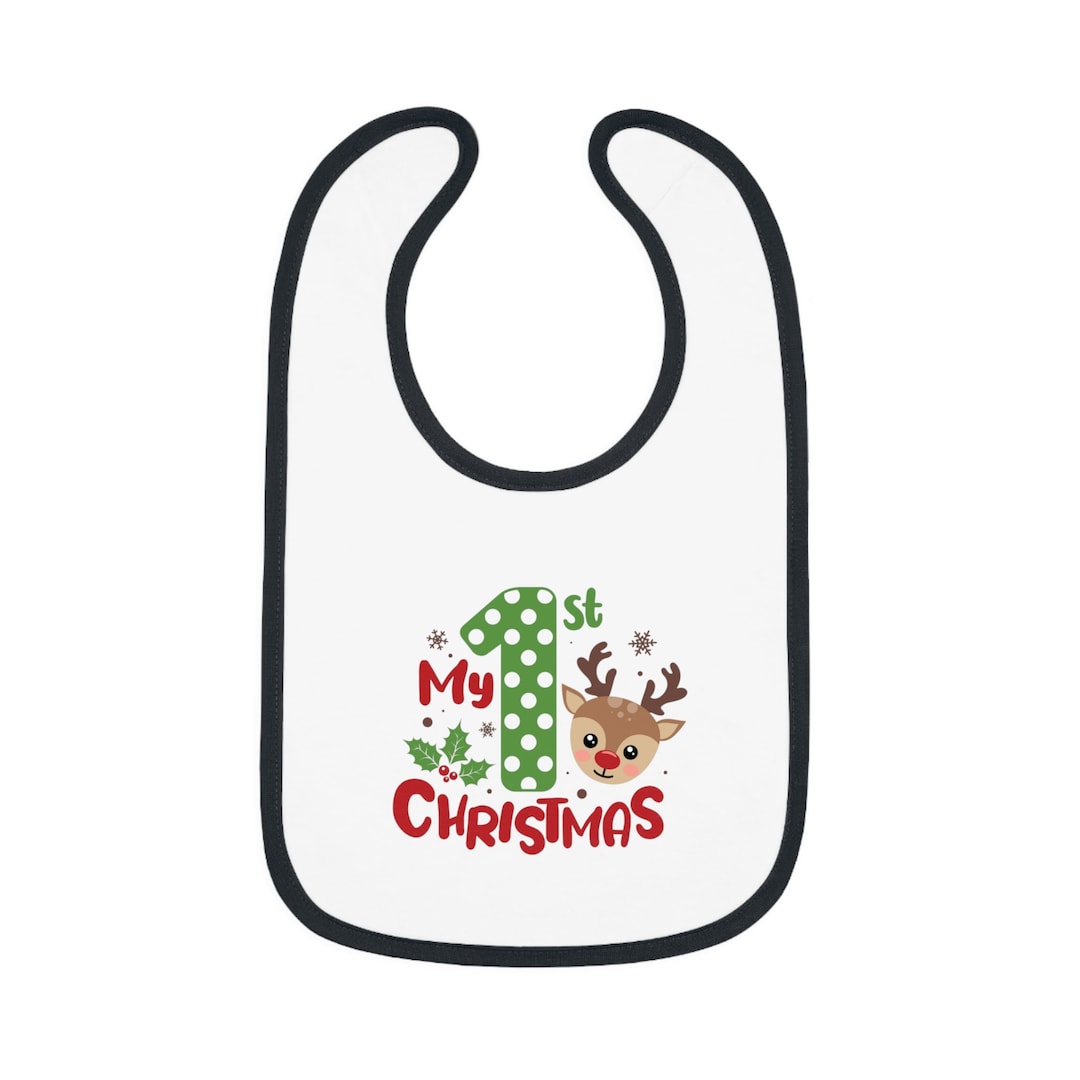 Baby First Christmas Bib 1A Etsy