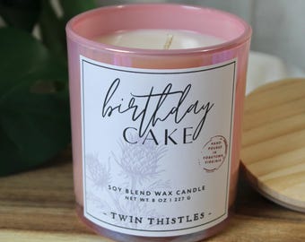 Vanilla Buttercream Birthday Cake 8 oz Soy Blend Jar Candle