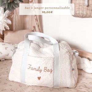 Customizable sherpa diaper bag