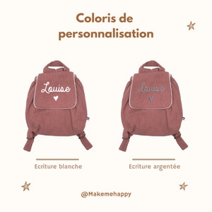 Sac à dos enfant personnalisé avec prénom/ sac à dos bébé personnalisé/ Sac crèche personnalisé/sac à dos maternelle personnalisé/sac école image 3