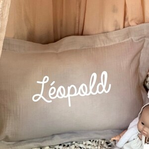 Coussin personnalisable en lin/gaze de coton