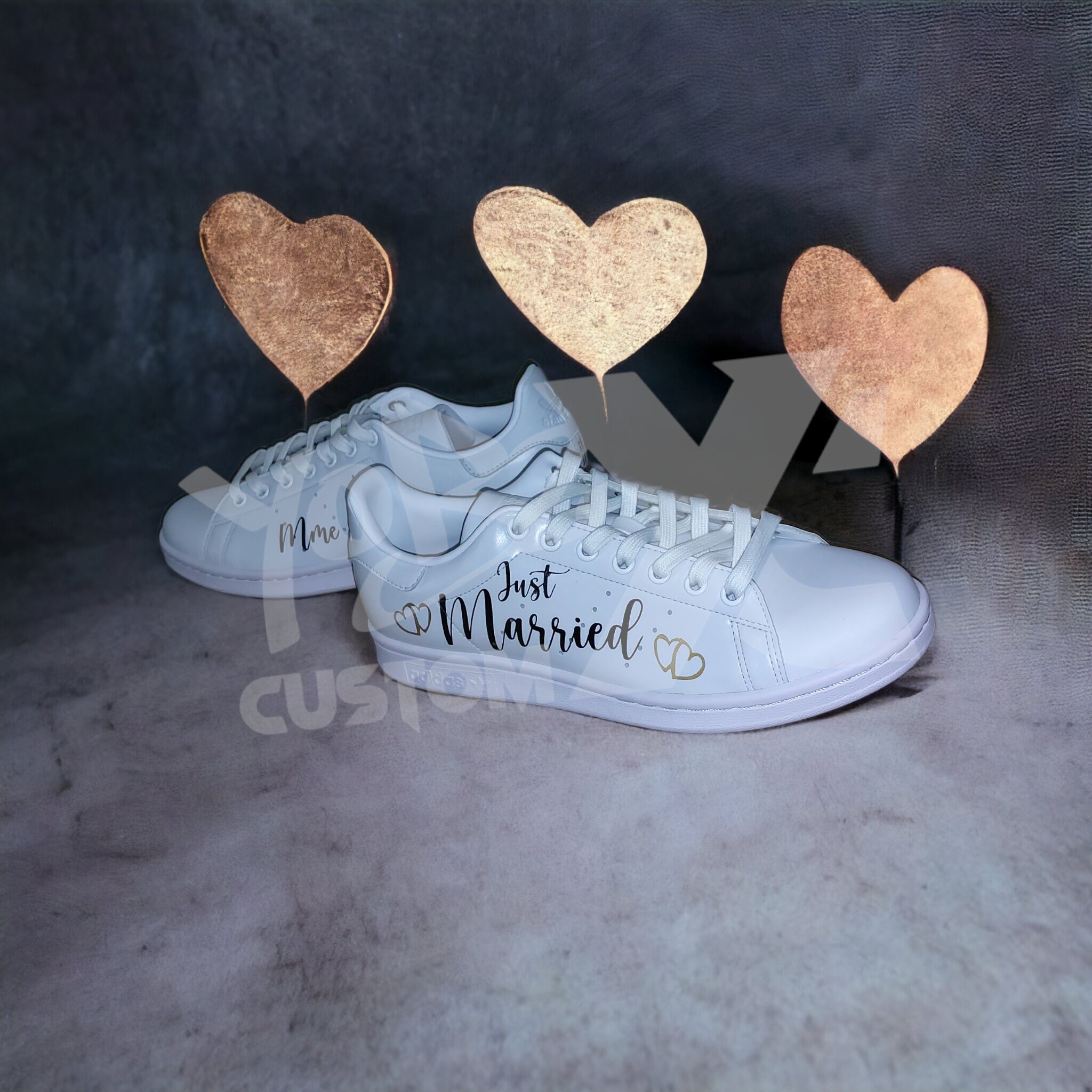 PERSONALIZATION CUSTOM SNEAKERS Mr and Mrs Wedding Sizes 36 to 49