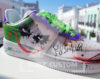 CUSTOM SNEAKERS - Joker and Harley Quinn - Sizes from 36 to 52