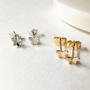 Tiny Flutters Studs | Minimalist Butterfly Studs | Butterflies | Tiny Earrings | Gold Butterflies | Silver Butterflies | Gift for Her