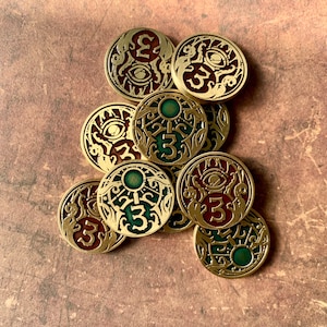 3s Clue/Doom Upgrade Metalltoken für Arkham Horror LKG (doppelseitig, Metall, 23 mm Durchmesser)