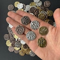40x Dragon Coins in 3 different colors, Metal Token Upgrade for Board Game, Gold, Silver, Bronze, Double-sided