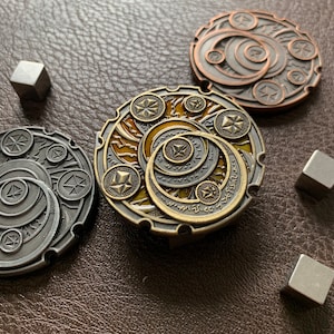 Keyforge upgraded Board Game Tokens - 3 Keys (Metal, 40mm in diameter)