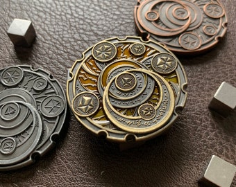 Keyforge upgraded Board Game Tokens - 3 Keys (Metal, 40mm in diameter)