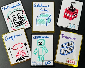 30x Dry Erase Game Token Cards: RPGs, TCGs, MTG + Storage Box & Marker