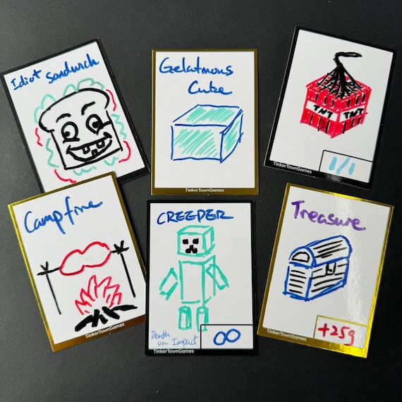 30x Dry Erase Game Token Cards: RPGs, TCGs, MTG + Storage Box & Marker