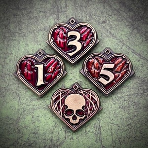 Health Sanity Resource Clue Doom Tokens Set for Arkham Horror LCG double-sided, metal, 20mm in diameter image 3