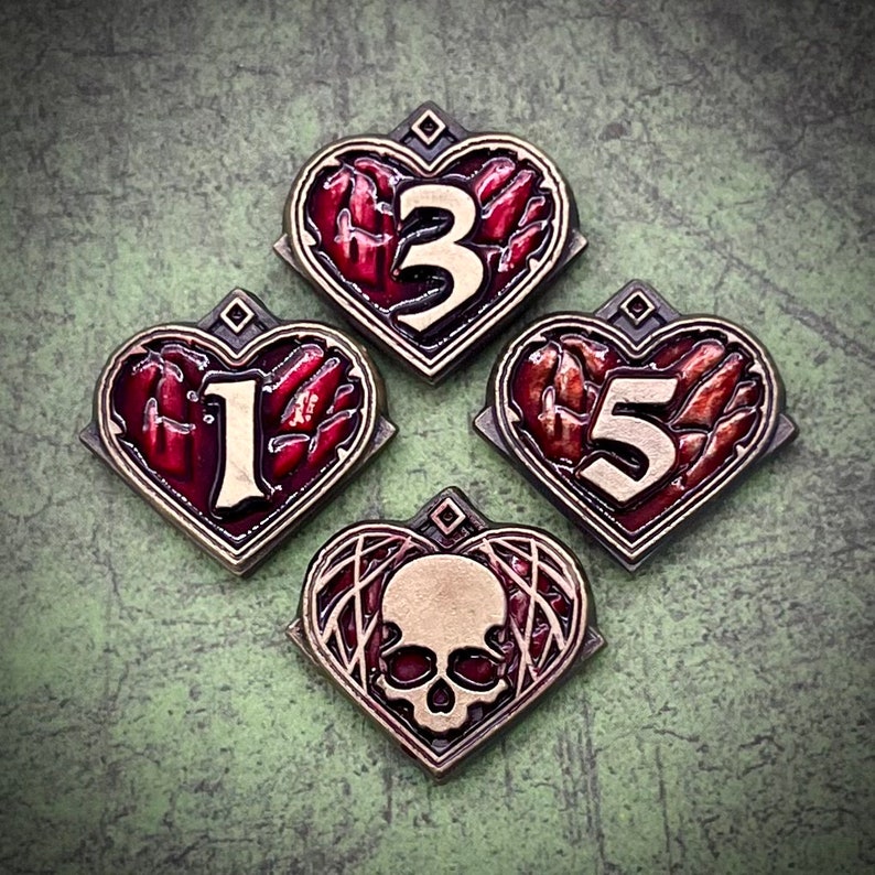 Health Sanity Resource Clue Doom Tokens Set for Arkham Horror LCG double-sided, metal, 20mm in diameter image 3