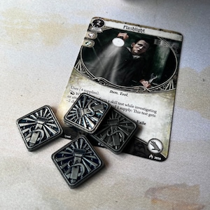 5 Strange Lösung/Taschenlampe/ Erste Hilfe/ Flüssigkeit Token für Arkham Horror LKG (Metall, 20 mm)