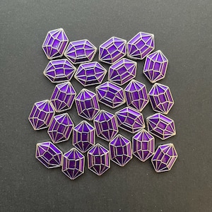 40x Purple Metal Crystals: Board Game Token Upgrade