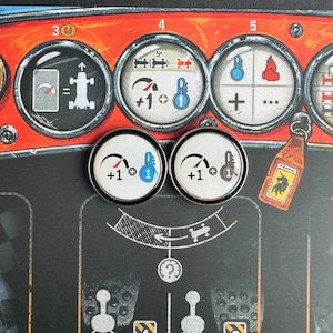 2x Heat Board Game Tokens, Adrenaline Upgrade Metal Token, Pedal to the Metal, Double Sided