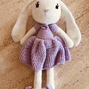 Lilou the bunny crochet doll, 30cm - handmade - perfect gift for a newborn, baby shower, christening, or birthday - crochet - cuddly toy - baby gift