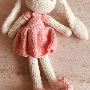 Lilou the bunny crochet doll, 30cm - handmade - perfect gift for a newborn, baby shower, christening, or birthday - crochet - cuddly toy - baby gift