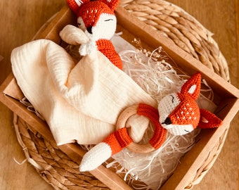 Mini Baby Box Otto le renard -box naissance personnalisé-cadeau naissance personnalisé-cadeau bébé-cadeau baptême-anniversaire-box naissance