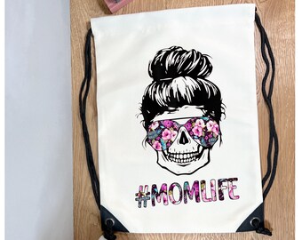 Gym bag "Momlife" - backpack - cloth bag - gift - bag - bag with saying