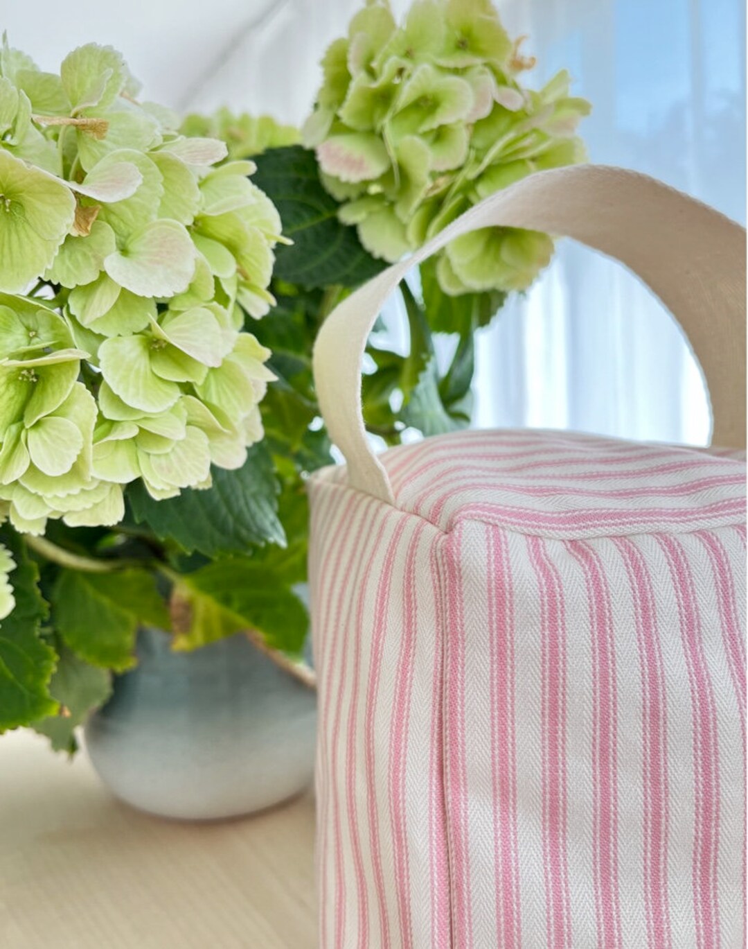 Door Stop Pink Ticking Stripe Door Stop Unfilled Etsy