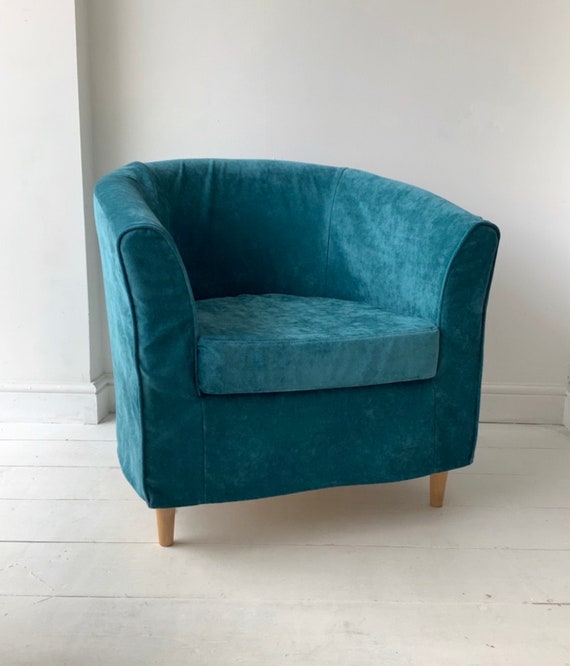 Ikea Tulsa Tub Chair Replacement Cover Slipcover in Velvet Ikea Replacement Chair Cover Etsy UK