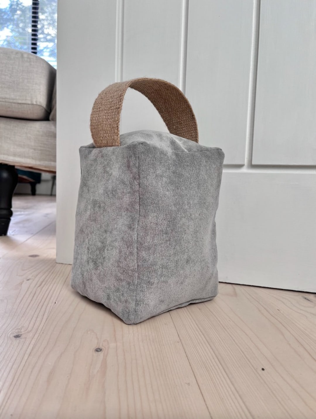 Door Stop Light Grey Velvet Door Stop Unfilled Etsy