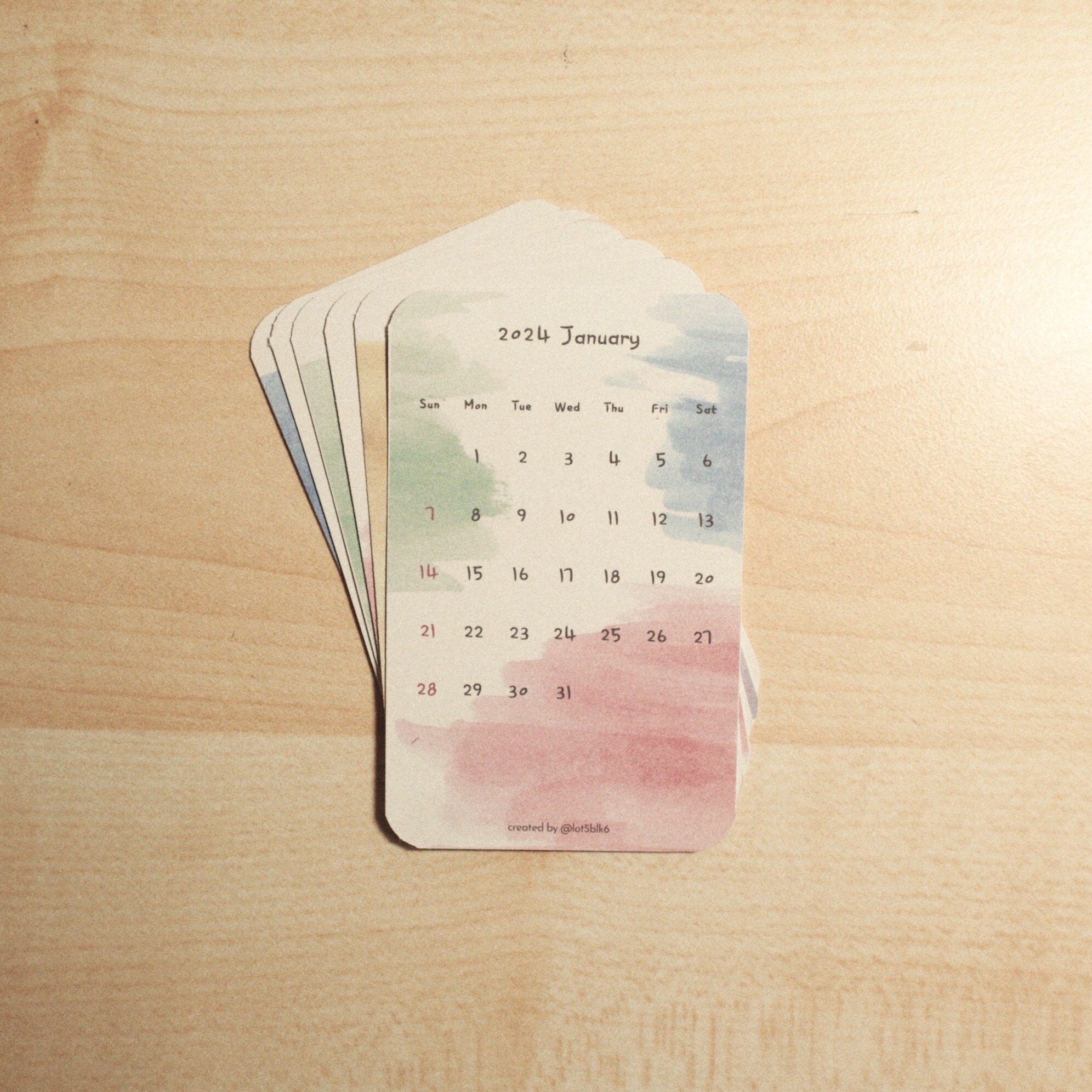 Printable Mini 2024 Calendar Etsy Printable Mini 2024 Calendar Etsy
