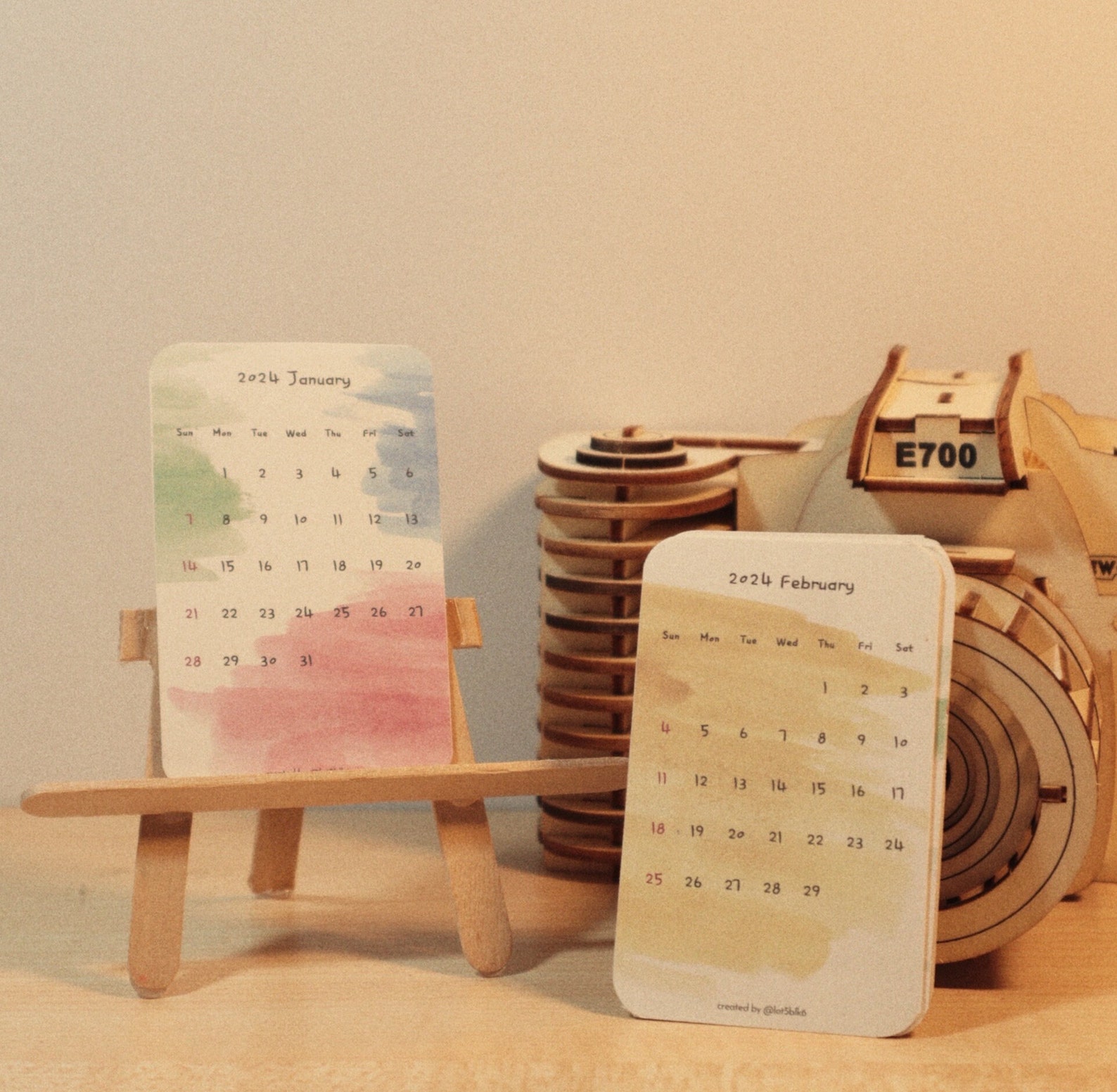 Printable Mini 2024 Calendar - Etsy